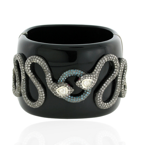 Bakelite Diamond Ruby Gemstone Bangle Jewelry