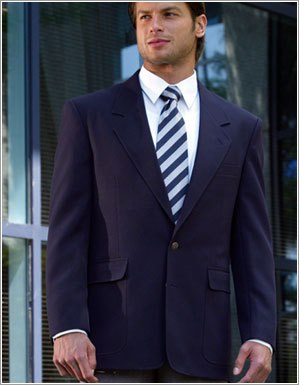 Blazer & Suit Coats - Wool Blend, S-XXL, Navy Blue | Single Button Closure, Full Lining, Durable Fabric, Comfortable Fit