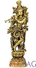 Venugopal Lord Krishna - Fine Quality Large Size Brass Sculpture of Hindu God