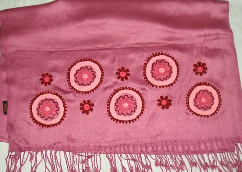 scarves with embroidery and beads work