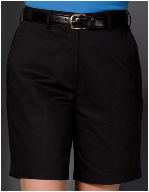 Business Casual Shorts - Cotton Blend, Mid-Thigh, Black | Zipper Closure, Two Side Pockets, Comfortable Fit, Durable Fabric
