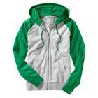 Men Contrast Color Hoody - Cotton Polyester Blend, Green, Zipper Closure | Stylish Design, Soft Fabric, Breathable, Moisture-Wicking