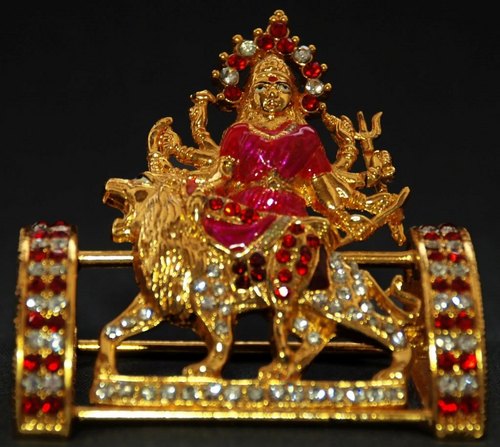 Religious Gift Jewel Studded Ambe Maa Idol Figurine
