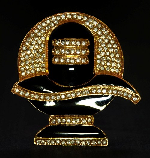 Religious Gift Jewel Studded Shivling Idol Figurine