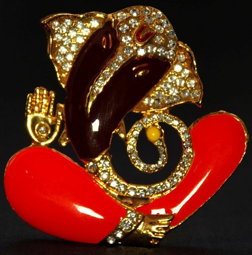 Religious Gift Jewel Studded Ganesha Idol Figurine