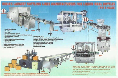 Automatic Rinsing, Filling & Capping Bottling Line