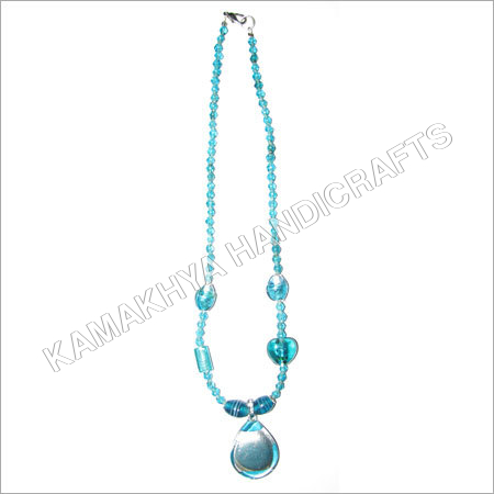 Blue Glass Beaded Necklace