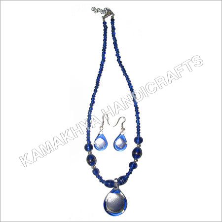 Blue Glass Bead Necklace