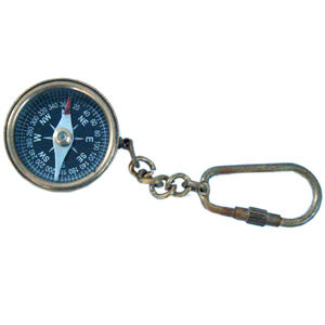 Little India Antique Brass Handcrafted Compass in Keychain -161