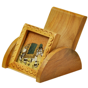 Little India Gemstone Painting Wooden Mobile Stand Gift -124