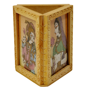 Little India Beautiful Gemstone Painting Pen Stand Gift -119