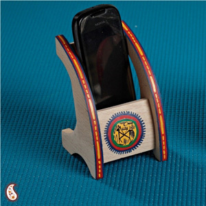 Handpainted Mobile Stand In Wood