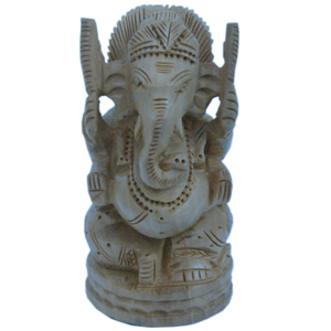 Little India Fine Carved Lord Ganesha Design Wooden Gift -167