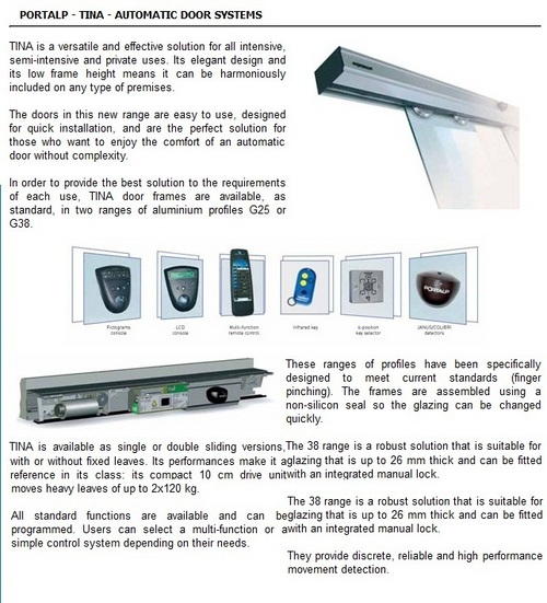 Portalp - Tina - Automatic Door Systems