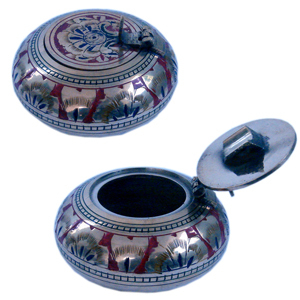Little India Pure Brass Meenakari Work Ash Tray Handicraft - 203