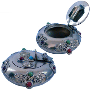 Little India Pure Brass Gemstone Ash Tray Handicraft Gift -172