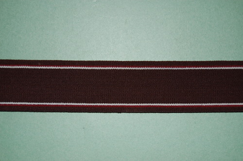 1.5 Inch Heavy Elastic Black with Maroon White Lining 