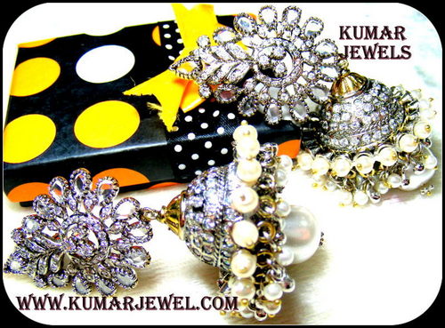 DIAMOND STYLE JHUMKI EARRINGS