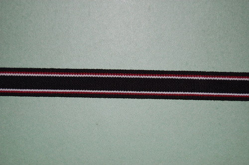 19 mm Heavy Elastic Black with Maroon White Lining
