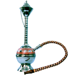 Little India White Metal Colourful Meenakari Work Real Hukka 195 - White Metal, 195mm, Silver | Traditional Meenakari Design, Colorful Hookah Pipe, Elegant Style