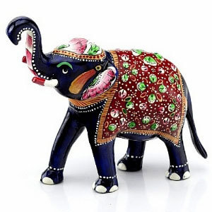Handpainted Enamelled Metal Elephant - 15