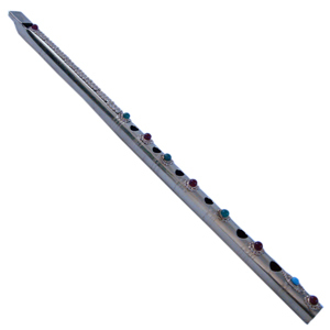 Little India Pure Brass Gemstone Studded Handcrafted Flute -169