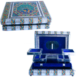 Little India Metal Colourful Meenakari Work Jewellery Box -174
