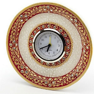 Marvel in Marble - Gold Embossed Round Alarm Clock - 54