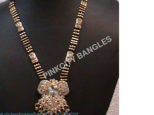Mangalsutra - 22-24 Inch 916 Gold Plated with Cubic Zirconia Stones, Traditional South Indian Bridal Jewelry