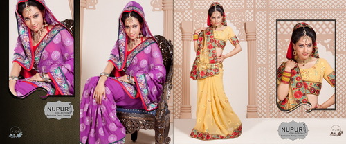 Designer Sarees - Silk & Zari, Variable Dimensions, Purple Color | Heavy/Light Work, Intricate Embroidery, Fine Detailing for Weddings