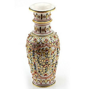 Marvel in Marble - Vase with Embossed Gold and Kundan Work - 72