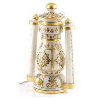 Marvel In Marble - Marble Lantern 12x6x6 Inches, Off-white, Handcrafted Elegant Design