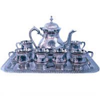 Little India Pure White Metal Meenakari Work Royal Tea Set -187
