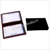 Transparent Two Window Pocket Leather  Card Case