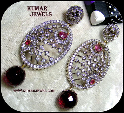 Sparkling earrings.