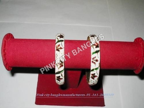 white meena bangles