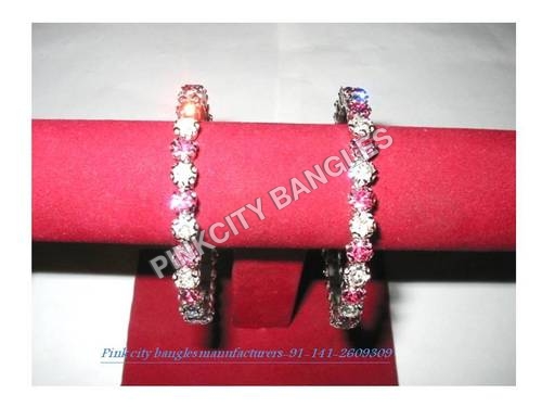 Stones Bangles - Stone & Metal, 6-8 cm, Pink | Stylish, Elegant, Durable, Comfortable Fit, Trendy Style