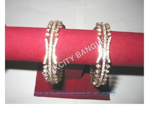 stones bangles - Metal Alloy, 2.5 Inches Diameter, Gold | Elegant Design, Durable Material, Comfortable Fit