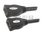 HDMI 19 Pin 1.3B Female to HDMI 19 Pin 1.3B Female Cord - 3 Meters, PVC Gold Plated, Uncompressed Digital, High Definition