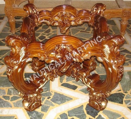Antique Attractive Look Vintage Glass Wooden Table