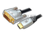HDMI 19 Pin Plug to DVI-D Plug Metal Shield - 2 Meters
