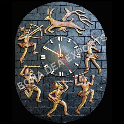 Terracotta Decorative Watch - Wood Material Grey Color Artificial Style | Eco-Friendly Design Innovative Look Clean Finish