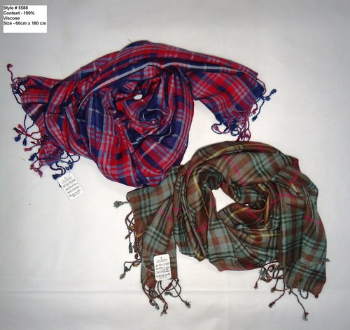 Woven check scarf