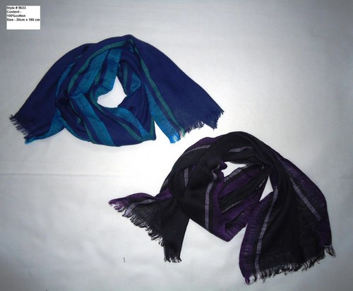 Cotton stripe scarf