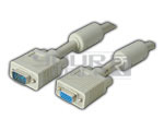 VGA Cable- HDDB 15P Male to HDDB 15P Female with Ferrite Core (3+8) RGB SVGA Monitor Cable-10 Meters - Copper, 10 Meters, Beige | Reliable Signal, HD Video, Durable Cable, Easy Install, SVGA Support