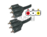 3 RCA Male to 3 RCA Male Cord Dual Molded Composite Cable - 10 Meters