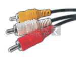 3 RCA Plug to 3 RCA Plug Cord - 1.5 Meters PVC, Black, Coaxial | Noise Free, Clear Video, Reliable Connection