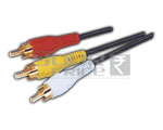 3 RCA Plug to 3 RCA Plug Cord (Tip Gold Plated) 1.5 Meters