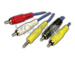 2 RCA Plug to EP Stereo Plug 3.5 mm + 2 RCA Plug Cord 1.5 Meters