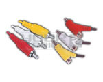 3 RCA Plug to 3 RCA Plug + 3 RCA Socket Cord - 1.5 Meters PVC, Yellow, Coaxial Cable, Noise-Free, Clear Video, Vibrant Color